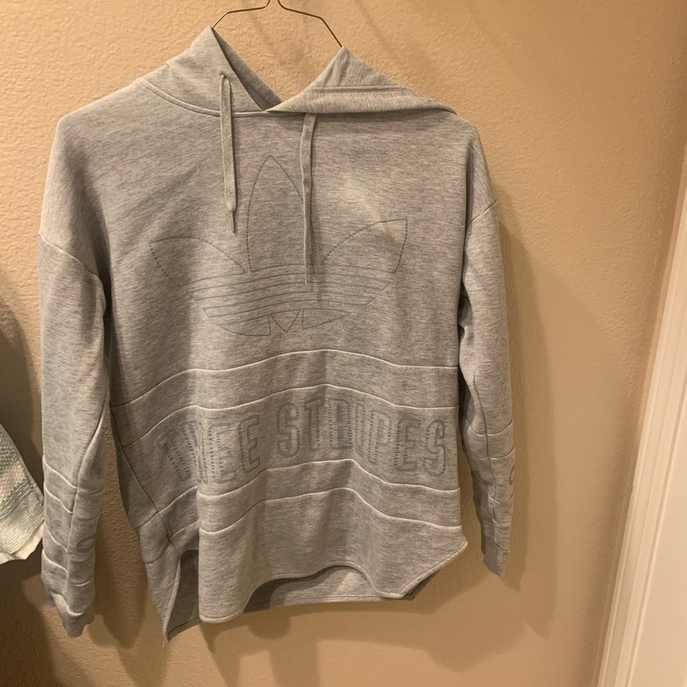 Men’s Gray “Three Stripes” Adidas Hoodie